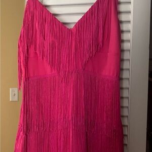 Vibrant Pink Fringe Dress